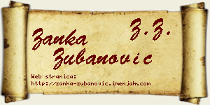 Žanka Zubanović vizit kartica